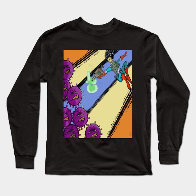 Blasting Away the Coronavirus Long Sleeve T-Shirt by pvpfromnj